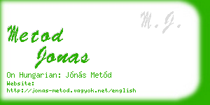 metod jonas business card